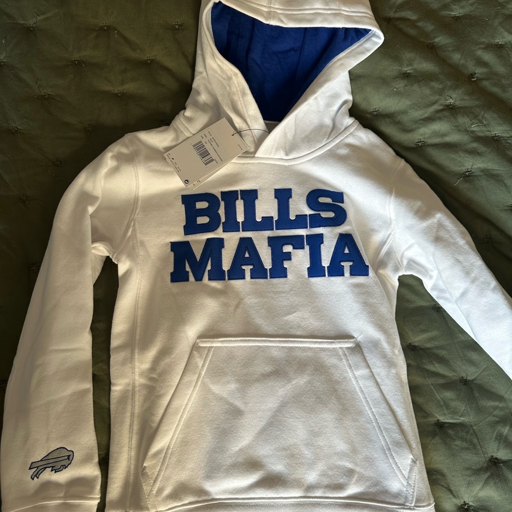 Nike White and Blue Kids Hoodie - NEW